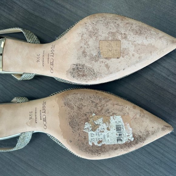 Jimmy Choo Gold Slingback Heels - Picture 4 of 8